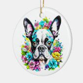 Boston Terrier Moeder Pootafdruk Keramisch Ornament (Links)