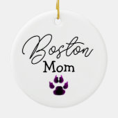 Boston Terrier Moeder Pootafdruk Keramisch Ornament (Achterkant)