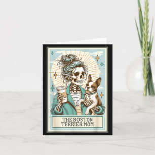 Boston Terrier Moeder Skelet Tarotkaart Heks Vibe Kaart