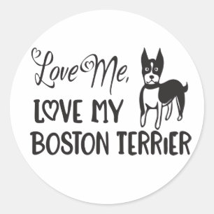 Boston Terrier Moeder Vader Puppy Hond Liefhebber Ronde Sticker