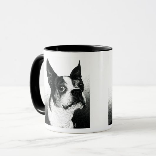 Boston Terrier Mok - "Boston Style" (Voorkant links)