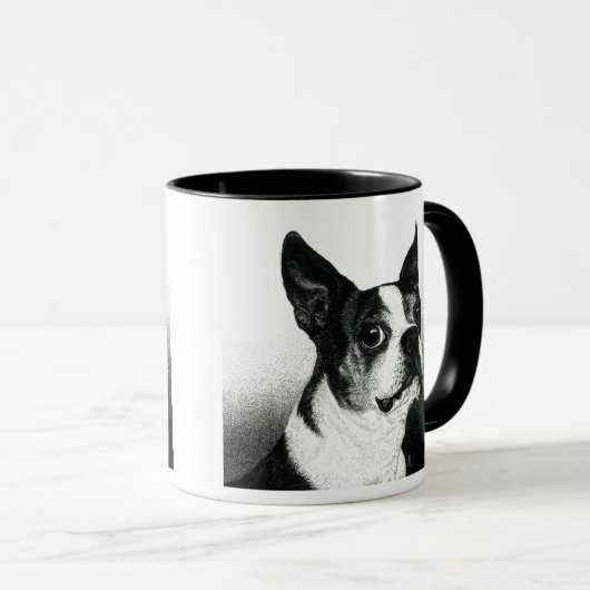 Boston Terrier Mok - "Boston Style" (Voorkant rechts)