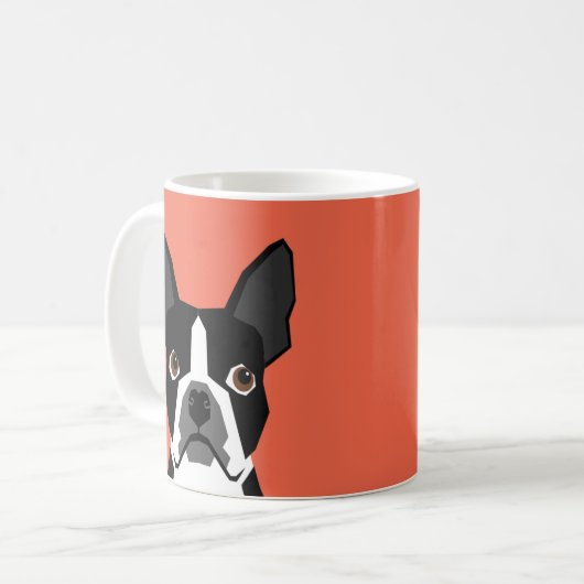 Boston Terrier Mok Cute Boston Terrier Dog (Voorkant links)