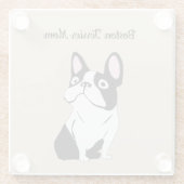 Boston terrier mom glazen onderzetter (Achterkant)