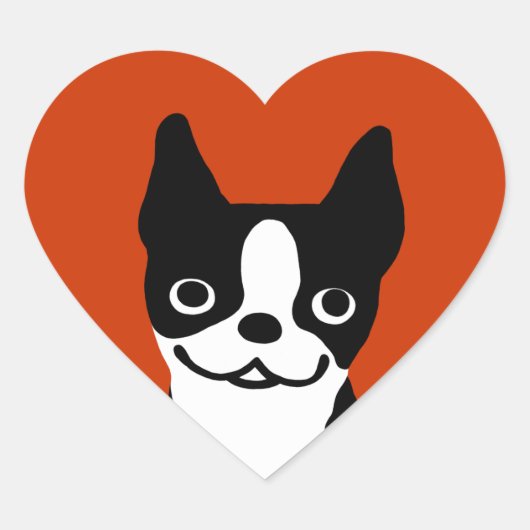 Boston Terrier - Mooie Hond Hart Sticker (Voorkant)