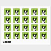 Boston Terrier - Mooie Hond Vierkante Sticker (Vel)