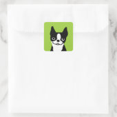 Boston Terrier - Mooie Hond Vierkante Sticker (Tas)