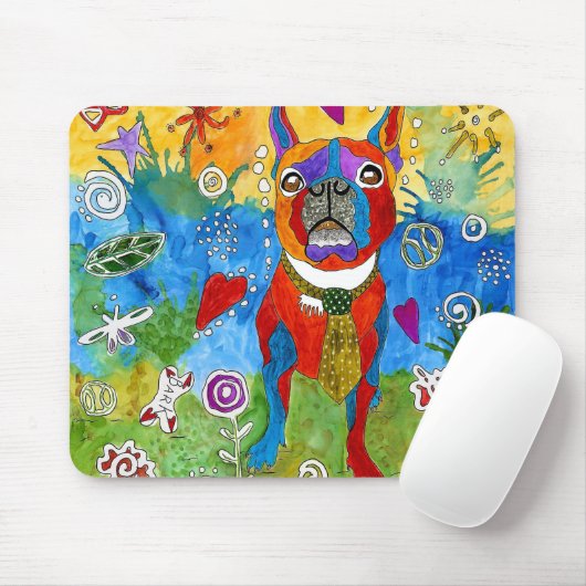 Boston Terrier Mousepad Muismat (Met muis)