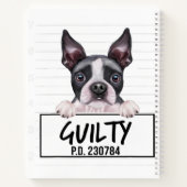 Boston Terrier Mugshot Guilty Dog Notitieboek (Achterkant)