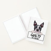Boston Terrier Mugshot Guilty Dog Notitieboek (Binnen)