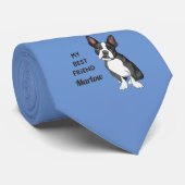 Boston Terrier My Best Friend Custom Name Stropdas (Opgerold)