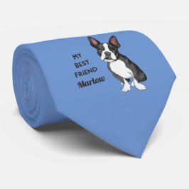 Boston Terrier My Best Friend Custom Name Stropdas
