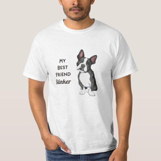 Boston Terrier My Best Friend Custom Name T-Shirt (Voorkant)