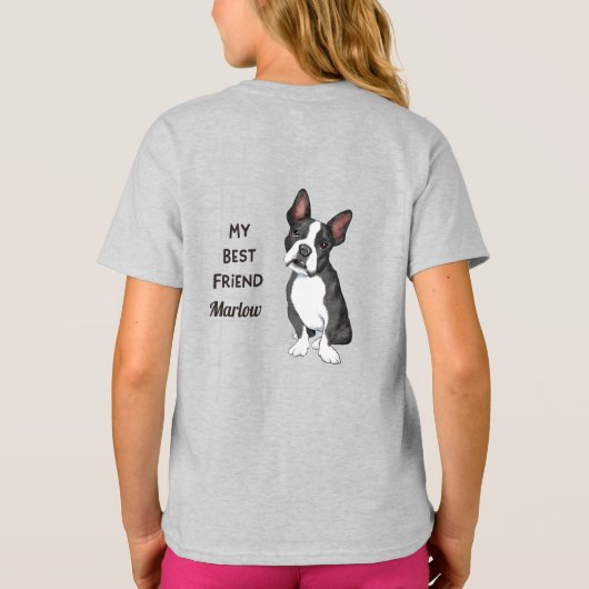 Boston Terrier My Best Friend Custom Name T-shirt (Achterkant)
