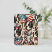 Boston Terrier  naadloze illustratie Briefkaart (Staand voorkant)