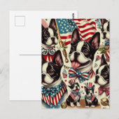 Boston Terrier  naadloze illustratie Briefkaart (Voorkant / Achterkant)