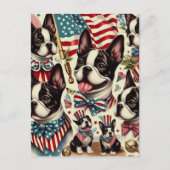 Boston Terrier  naadloze illustratie Briefkaart (Voorkant)