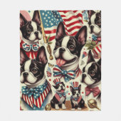 Boston Terrier naadloze illustratie Fleece Deken (Voorkant)
