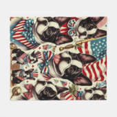 Boston Terrier naadloze illustratie Fleece Deken (Voorkant (Horizontaal))