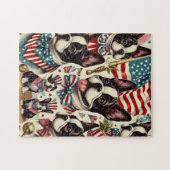 Boston Terrier  naadloze illustratie Legpuzzel (Horizontaal)