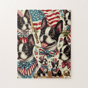 Boston Terrier  naadloze illustratie Legpuzzel