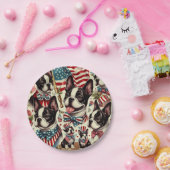 Boston Terrier  naadloze illustratie Papieren Bordje (Feest)