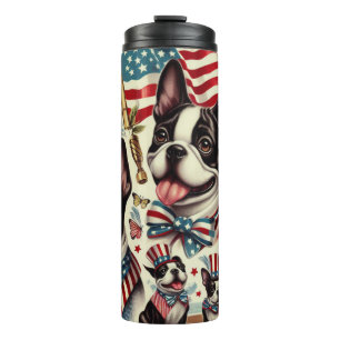 Boston Terrier  naadloze illustratie Thermosbeker