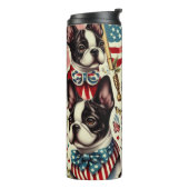 Boston Terrier  naadloze illustratie Thermosbeker (Gedraaid links)