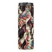 Boston Terrier  naadloze illustratie Thermosbeker (Achterkant)