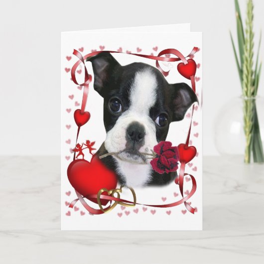 Boston Terrier nam voor Moeder toe Feestdagen Kaart (Voorkant)