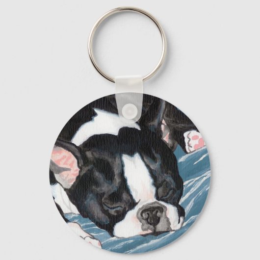 Boston Terrier Nap Sleutelhanger (Voorkant)