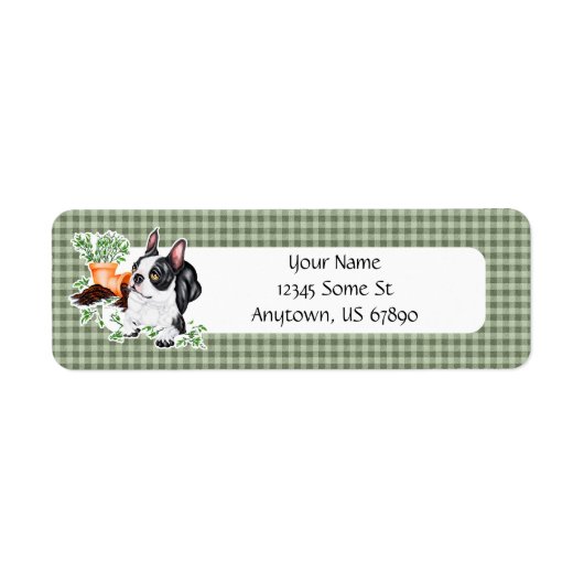 Boston Terrier Naughty Pup Labels (Voorkant)