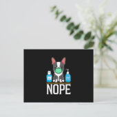 Boston Terrier not Today Face Mask Hand Sanitizer Briefkaart (Staand voorkant)