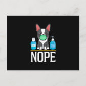 Boston Terrier not Today Face Mask Hand Sanitizer Briefkaart (Voorkant)