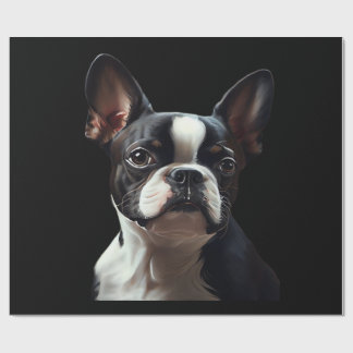 Boston Terrier - Oil Paint Classic T-Shirt Cadeaupapier