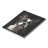 Boston Terrier - Oil Paint Classic T-Shirt Notitieblok (Linkerzijde)