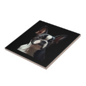 Boston Terrier - Oil Paint Classic T-Shirt Tegeltje (Zijkant)