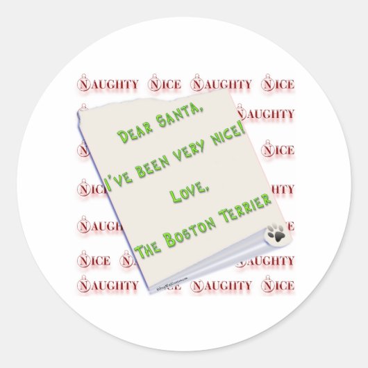 Boston Terrier Ondeugend of Nice - Sticker (Voorkant)