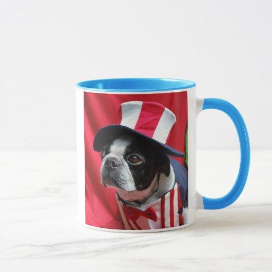 Boston Terrier oom Sam Mok (Rechts)
