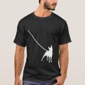Boston Terrier op een Leash Dog Bostie mam Pap Pet T-shirt (Voorkant)