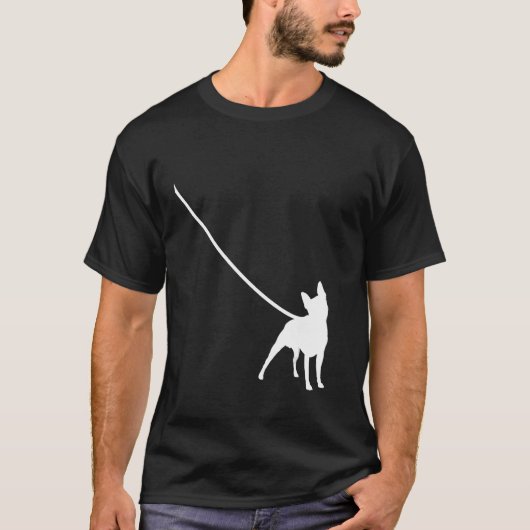 Boston Terrier op een Leash Dog Bostie mam Pap Pet T-shirt (Voorkant)