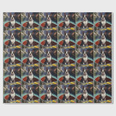 Boston Terrier op een peddel: Een Schilderachtig a Cadeaupapier (Vlak)