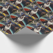 Boston Terrier op een peddel: Een Schilderachtig a Cadeaupapier (Hoek)