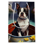 Boston Terrier op een peddel: Een Schilderachtig a Medium Cadeauzakje (Voorkant)