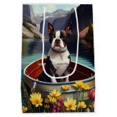 Boston Terrier op een peddel: Een Schilderachtig a Medium Cadeauzakje (Achterkant)