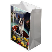 Boston Terrier op een peddel: Een Schilderachtig a Medium Cadeauzakje (Achterkant Gekanteld)