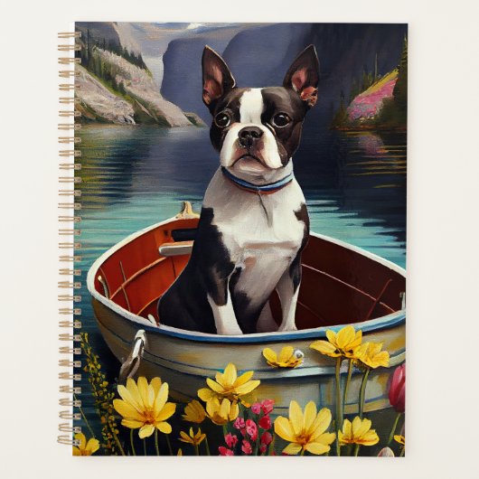 Boston Terrier op een peddel: Een Schilderachtig a Planner (Voorkant)