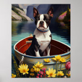 Boston Terrier op een peddel: Een Schilderachtig a Poster (Voorkant)