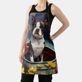 Boston Terrier op een peddel: Een Schilderachtig a Schort (Insitu)