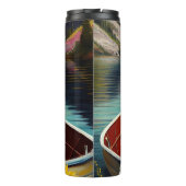 Boston Terrier op een peddel: Een Schilderachtig a Thermosbeker (Achterkant)